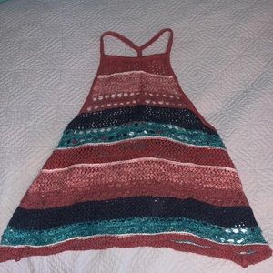 Backless, knit halter top